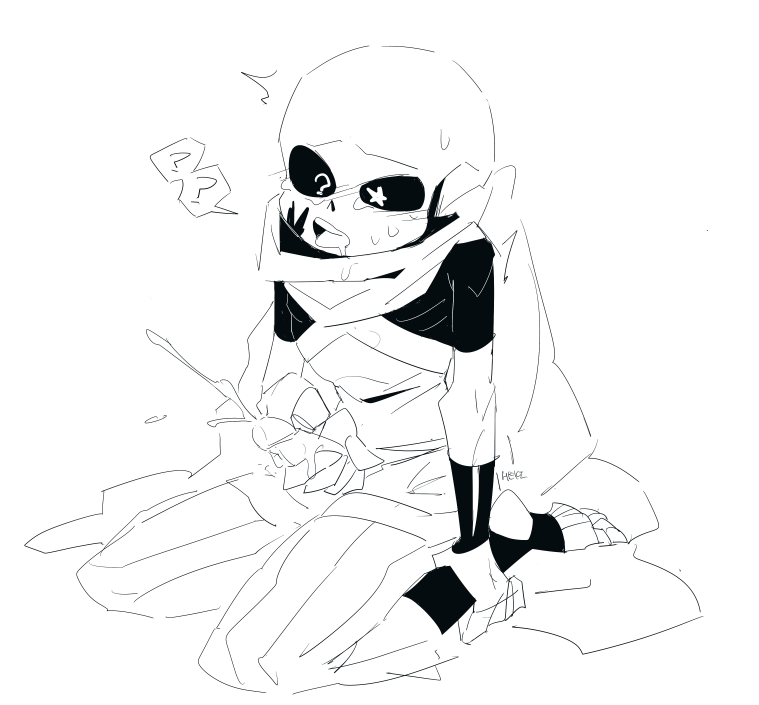 2d animated_skeleton confusion cum cum_string dick ejaculation heki_(artist) humanoid ink_sans ink_sans_(fan_character) inktale male_only masturbation penile_masturbation penis penis_out sans sans_au sitting stroking_penis tagme undertale undertale_(series) undertale_au undertale_fanfiction