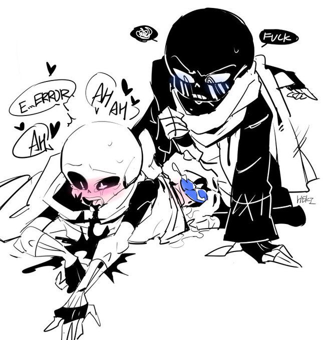 2d blush bodily_fluids cumming error_sans_(fan_character) errortale heki_(artist) humanoid ink_sans_(fan_character) inktale male_only pink_blush sans sans_au sanscest skeleton sweat undertale undertale_(series) undertale_au undertale_fanfiction vomit vomiting_ink