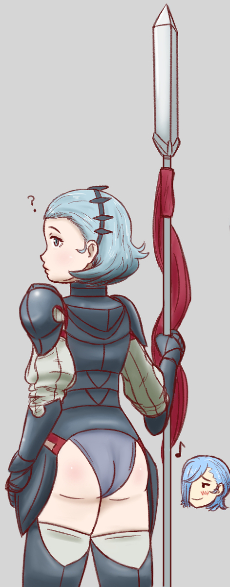 ass_focus brother_and_sister butt fire_emblem fire_emblem_fates grey_panties leud nintendo panties shigure_(fire_emblem) siblings sophie_(fire_emblem) spear