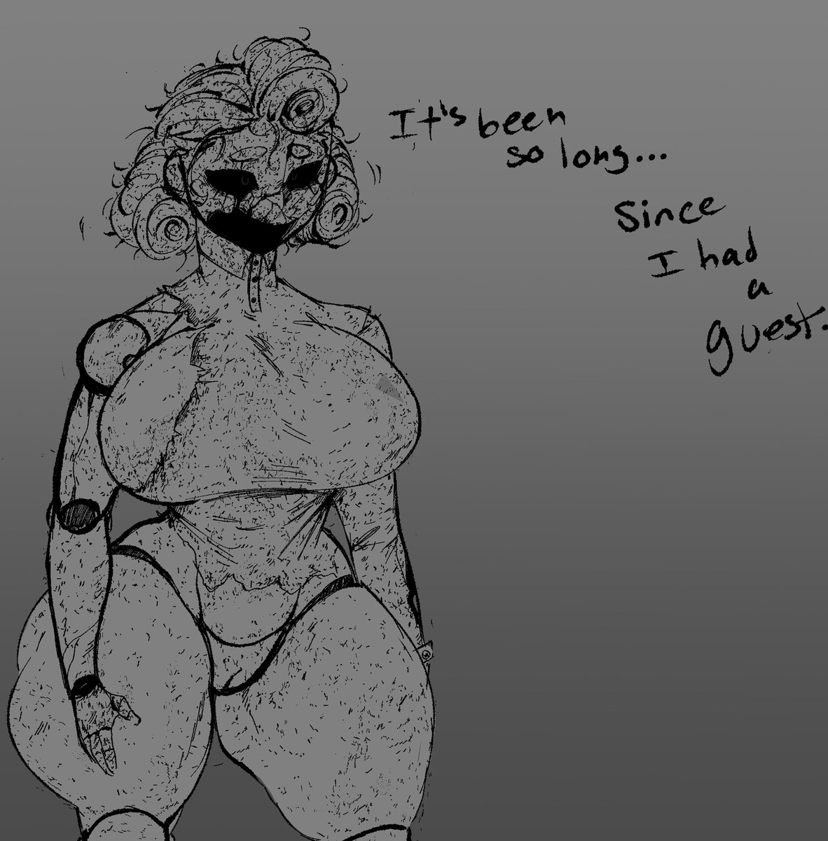 1girls, big breasts, breasts, creepy, dirty, doll joints, exposed pussy, female, female focus, female only, living doll, monster girl, nightmare waifu, pussy, repomorame, short hair, thick thighs
