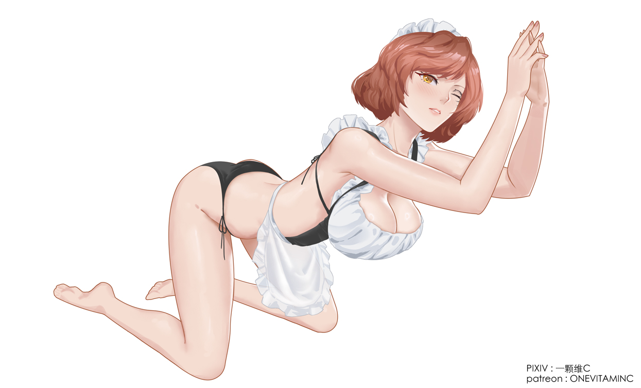 big breasts, breasts, elden ring, female, female only, fromsoftware, maid, maid headdress, maid uniform, melina (elden ring), solo