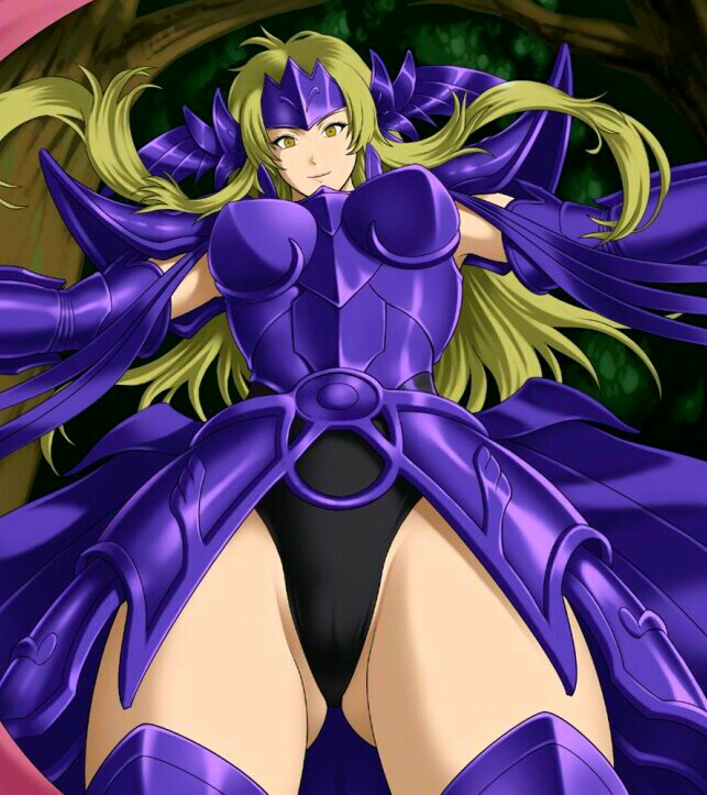 1girls armor big_breasts blonde_hair_female breasts female goddess long_hair looking_at_viewer pale-skinned_female pale_skin phantasos saint_seiya saint_seiya:_the_lost_canvas showing_pussy showing_vagina solo specters thick_thighs tight_pussy villainess wide_hips