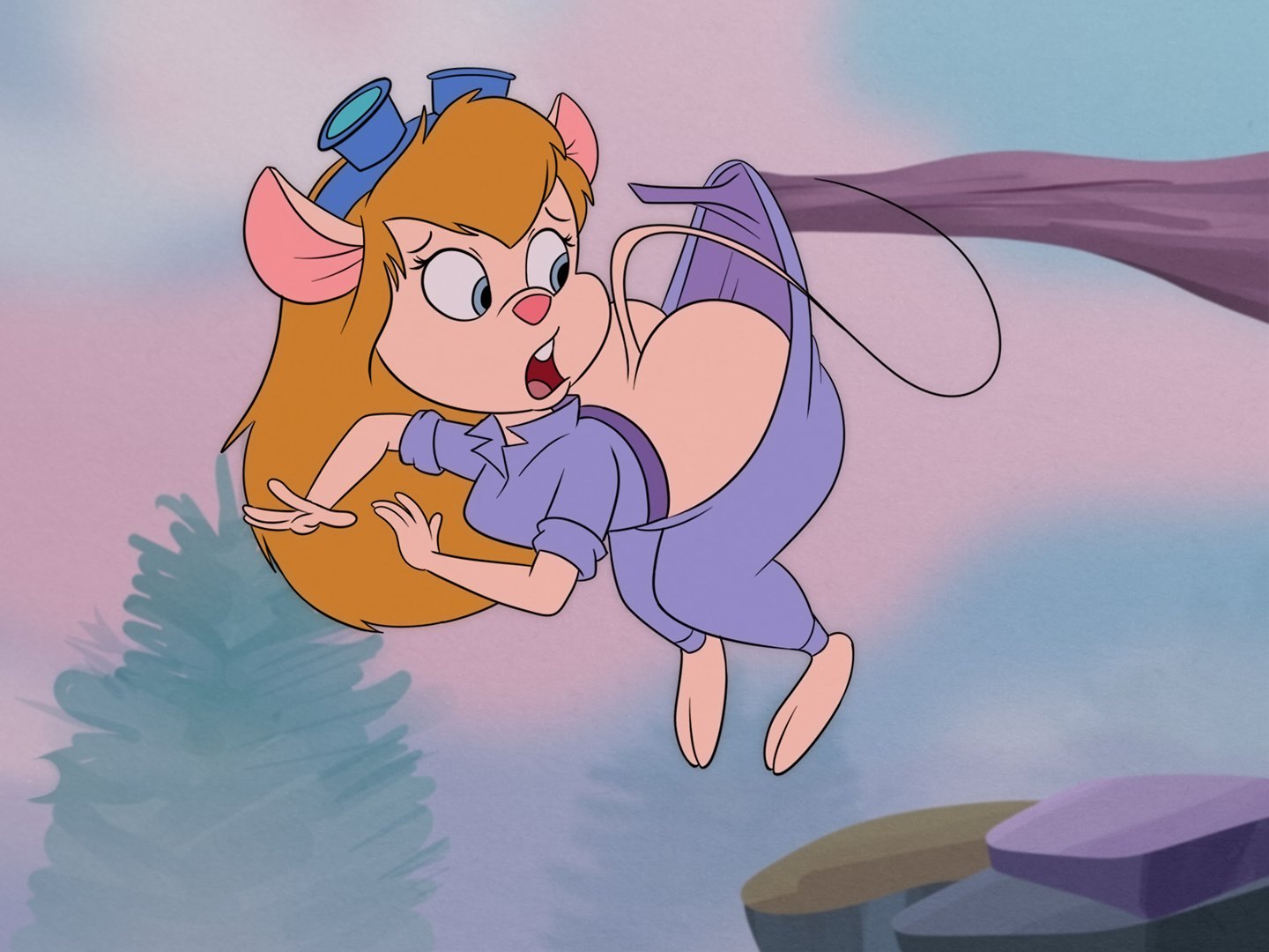 1girls, 2 toes, 2022, 4 fingers, accidental exposure, anthro, ass, ass cleavage, ass crack, big ass, big butt, blonde hair, butt crack, chip 'n dale rescue rangers, clothed, clothing, cute, disney, eyewear, female, gadget hackwrench, goggles, hair, hanging from branch, mammal, mouse, murid, murine, no underwear, outside, plant, rodent, rodent humanoid, scobionicle99, solo, tagme, tree, wardrobe malfunction, wedgie