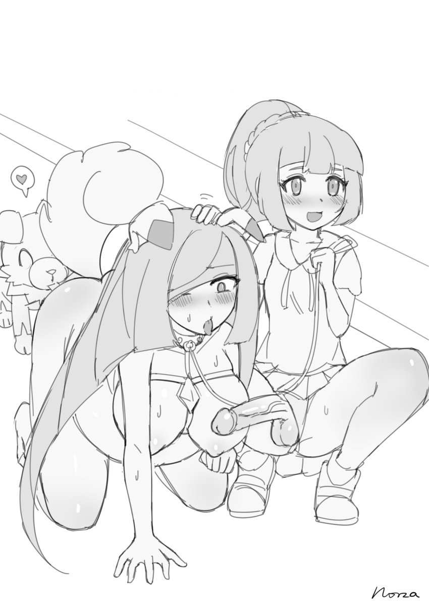 1futa 1girls aether_foundation age_difference all_fours alternate_version_available animal_ears areolae balls balls_under_clothes bitch_taken_for_walk black_and_white breasts clothed clothing daughter dickgirl duo erect_nipples erection erection_under_clothes erection_under_skirt female femsub feral flat_chest futa_on_female futa_wife futa_with_female futadom futanari game_freak human incest intersex large_breasts leash lillie_(pokemon) lusamine_(pokemon) monochrome mostly_clothed mostly_nude mother mother_and_daughter nintendo nipples norza nude nude_female parent parent_and_child penis penis_out penis_under_clothes penis_under_skirt petplay pokemon pokemon_(cosplay) pokemon_sm pregnant pregnant_female rockruff_(cosplay) skirt smaller_futa smaller_futanari squatting sweat tail testicles textless