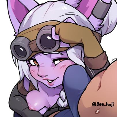 bee_haji beecon123 goggles league_of_legends oc penis tagme tristana yordle