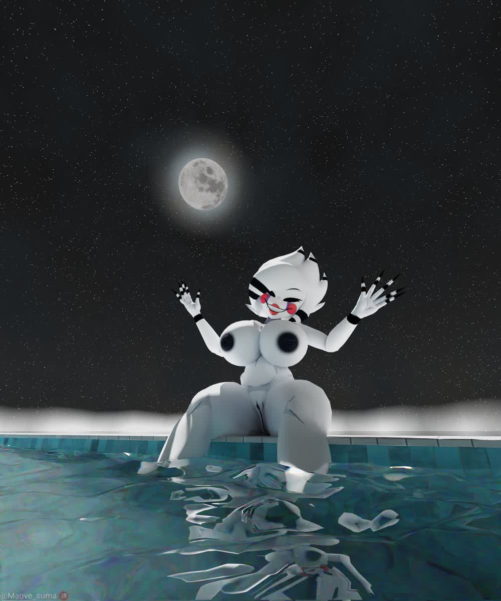1girls, 3d, 3d (artwork), alternate version available, breasts, cally3d, clazzey, cryptiacurves, fazclaire's nightclub, female, female only, five nights at freddy's, five nights at freddy's 2, fnaf, fredina's nightclub, marie (cally3d), marie (cryptia), marionette (fnaf), puppet (cally3d), puppet (fnaf), scottgames, smiling at viewer, smug, solo, solo female, tagme, thick thighs, thighs, white pupils