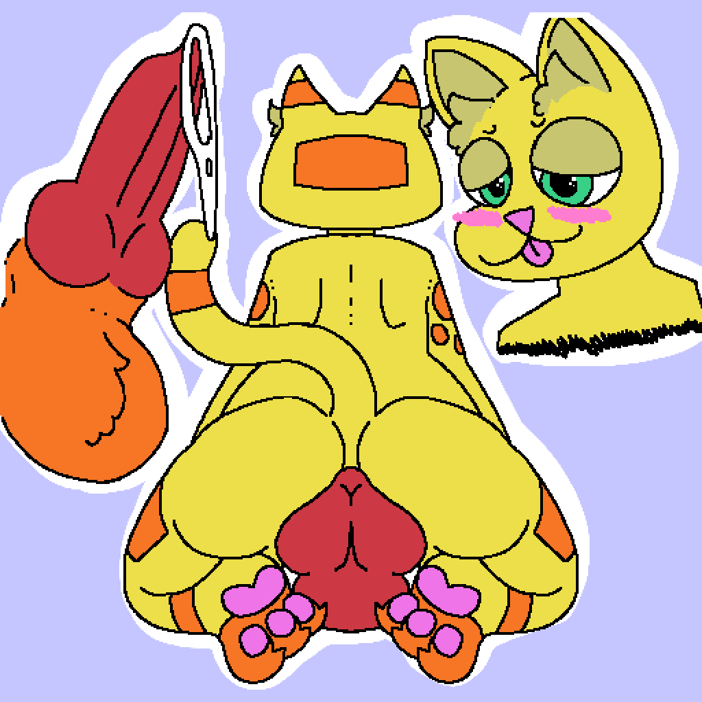 :3 anal animal_dildo animal_genitalia animal_penis animal_sex_toy anthro bedroom_eyes blep blush bodily_fluids butters_(theenyface) canine_dildo canine_penis capcom cum dildo dildo_sitting domestic_cat feet felid feline felis felyne genital_fluids genitals knot lynian male mammal monster_hunter narrowed_eyes palico pawpads penetration penis seductive sex_toy solo theenyface tongue tongue_out video_games