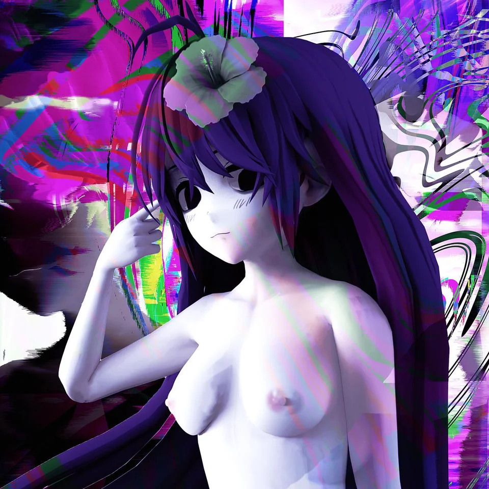 1girls female flower_in_hair jvne_(sewerslvt) jvnko(sewerslvt) music_(culture) pale_skin purple_hair sewerslvt tagme