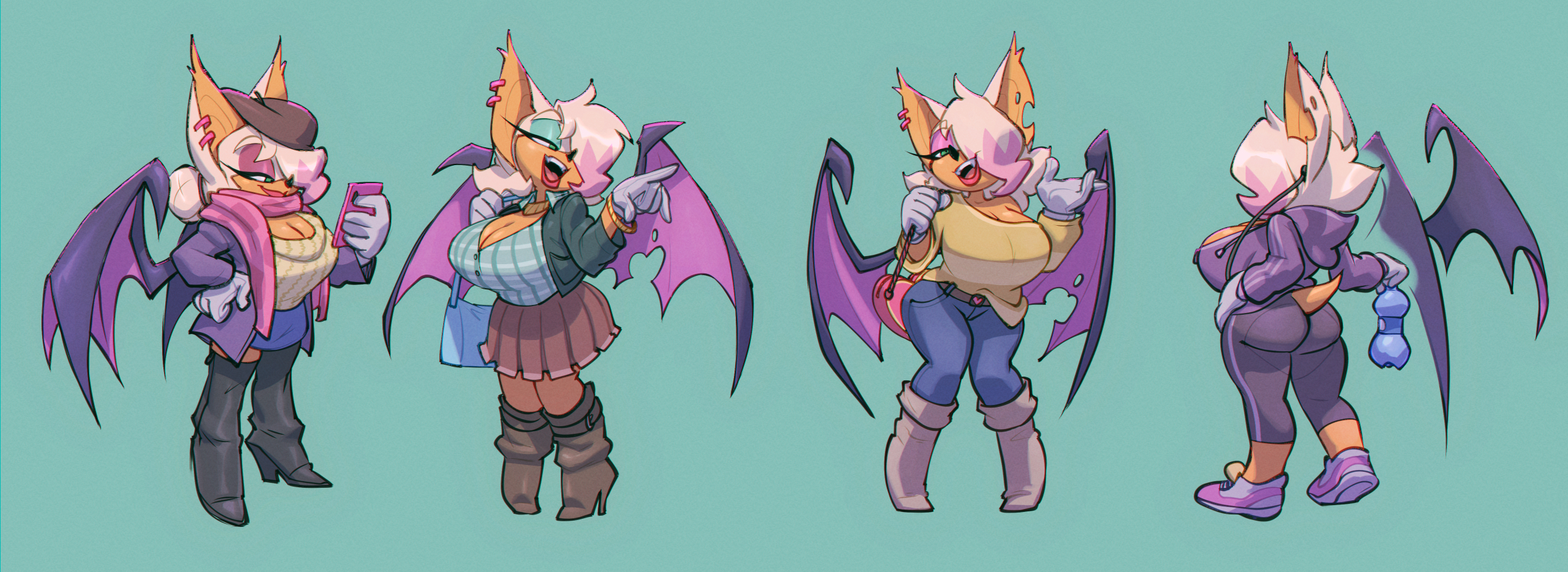 1girls, aged up, anthro, ass, big breasts, bigdad, boots, breasts, breasts bigger than head, cleavage, cleavage window, clothed, ear piercing, earrings, eyeshadow, female, female only, gloves, high heel boots, high heels, leggings, makeup, milf, miniskirt, mommy, older female, rouge the bat, skirt, sonic (series), sonic the hedgehog (series), sweater, thigh boots, thighhigh boots, tight ass, tight clothes, tight clothing, tight pants