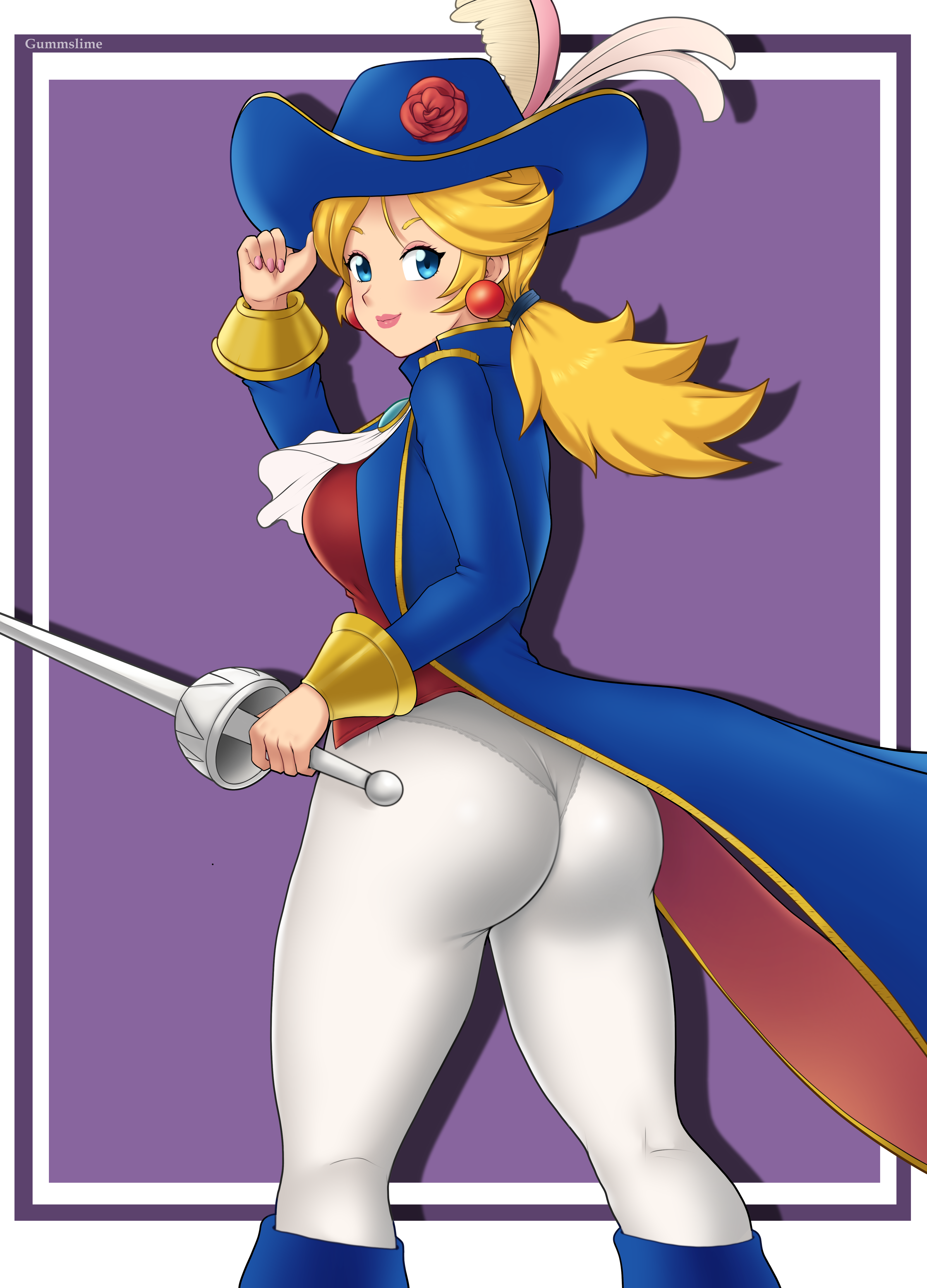 1girls, 2020s, 2024, 2024s, 20s, 5 fingers, absurd res, ass, big ass, big ass (female), big butt, bubble ass, bubble butt, closed mouth, clothing, deviantart, digital drawing (artwork), digital media (artwork), eyes, fanbox reward, fat ass, fat butt, female, female focus, female human, female only, gummslime, gumroad, hair, huge ass, huge butt, human, human female, human focus, human only, lipstick, looking at viewer, mario (series), open eyes, patreon, plump ass, png, princess, princess peach, princess peach: showtime!, round ass, round butt, royal, royalty, smile, solo, solo female, solo focus, solo human, standing, super mario bros., swordfighter peach, tagme, thick, thick ass, thick butt, thick thighs, video games, wide hips