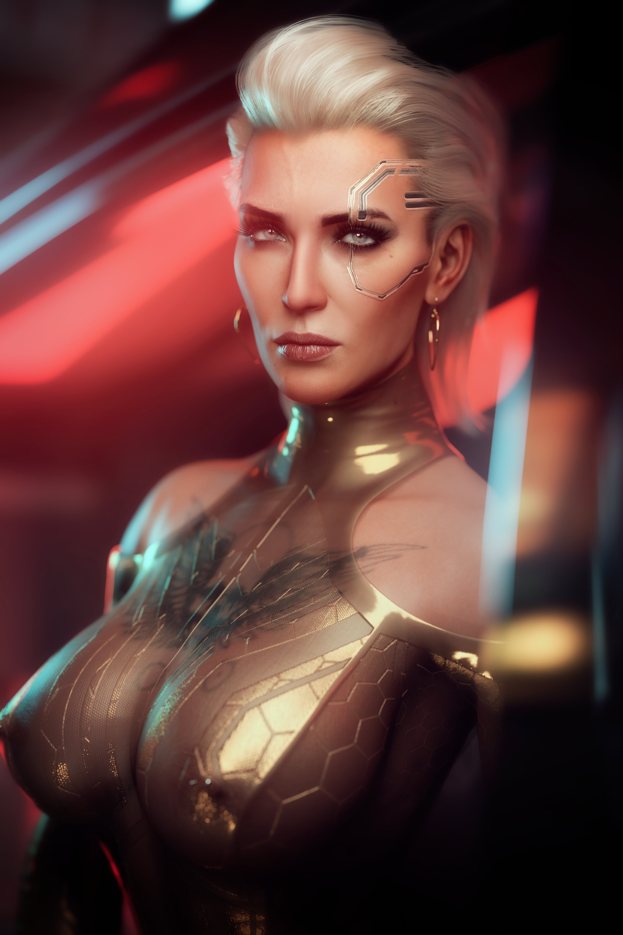 3d, big breasts, breasts, cd projekt red, cleavage, cyberpunk 2077, female, mature female, meredith stout, milf, noahgraphicz