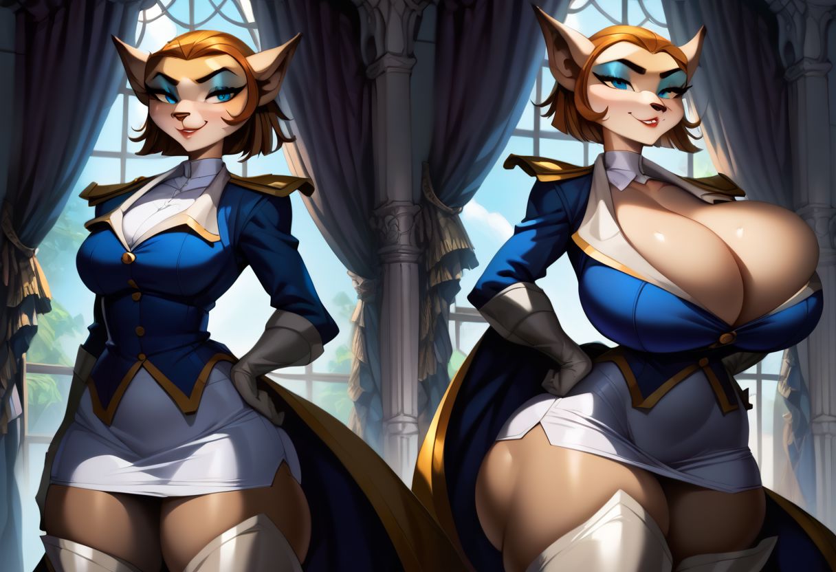 ai_generated captain_amelia furry furry_female huge_breasts tagme treasure_planet