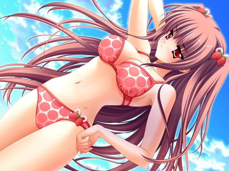 airi_(quilt) bikini carnelian game_cg long_hair pink_hair quilt quilt_(game) solo swimsuit two_side_up