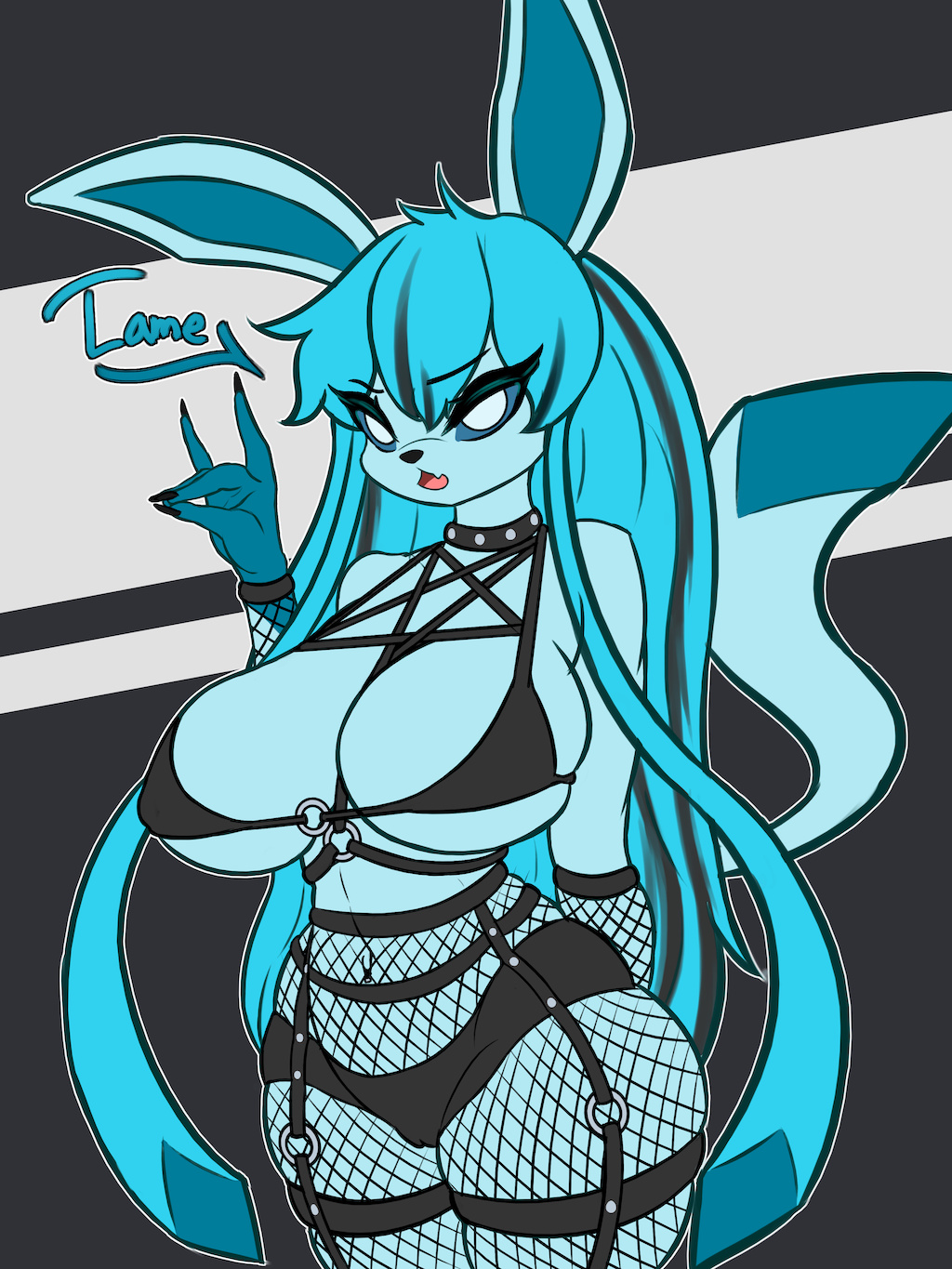 anthro, big breasts, breasts, eeveelution, female, glaceon, pokémon (species), pokemon, pokemon (species), tagme