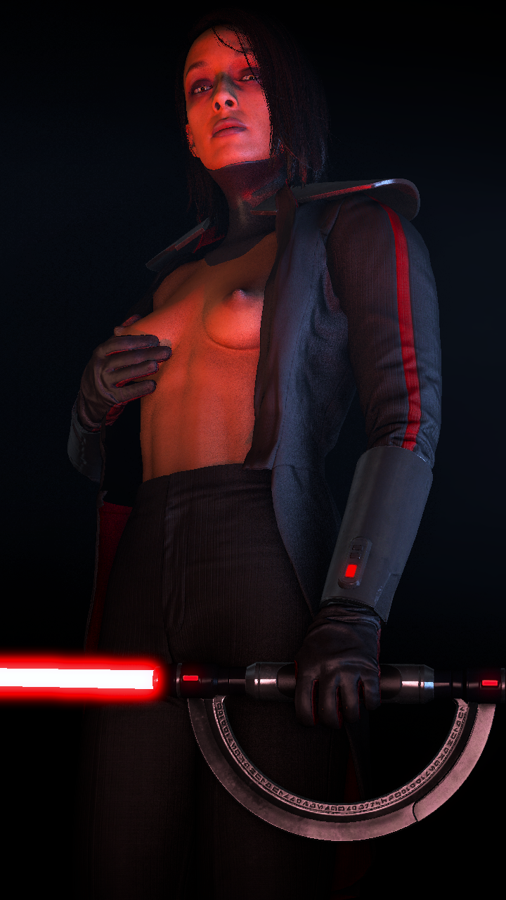 1girls 3d black_background black_hair breast_grab breasts clothed clothed_female dark-skinned_female dark_skin female female_only from_above fully_clothed gloves grabbing_own_breast groping holding_object holding_own_breast holding_sword holding_weapon human human_only inquisitor inquisitor_(star_wars) jedi:_fallen_order laser lightsaber looking_at_viewer looking_down looking_down_at_viewer medium_hair melee_weapon nipples open_clothes open_shirt pants pose posing poster red_lightsaber science_fiction second_sister sfm simple_background skeletron27 small_breasts solo source_filmmaker standing star_wars sword trilla_suduri weapon yellow_eyes