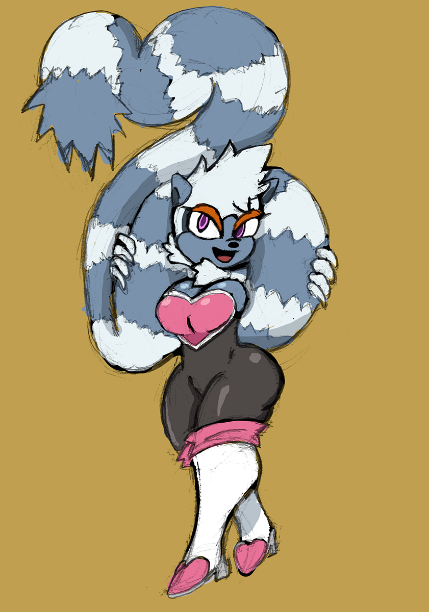 1girls anthro breasts female female_only gooeyblob idw_comics idw_publishing lemur mobian_(species) rouge_the_bat_(cosplay) sega sonic_(series) sonic_the_hedgehog_(comics) sonic_the_hedgehog_(idw) sonic_the_hedgehog_(series) tagme tail tangle_the_lemur thighs