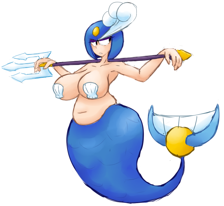 armpits big_breasts color edit fupoo mega_man mega_man(classic) mermaid shell_bikini splash_woman tagme ucnsfw