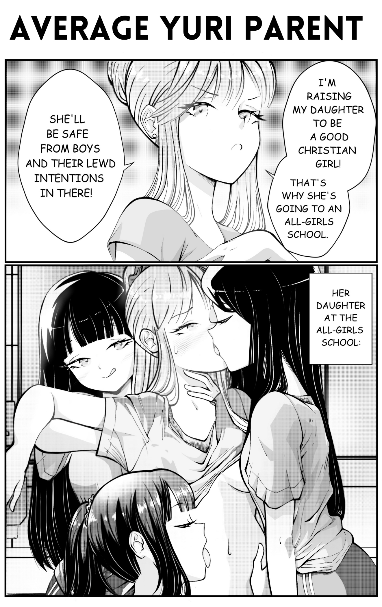 4some, 5girls, bangs, black hair, blunt bangs, blush, blushing, breast grab, breasts, clothed, eyelashes, female, female only, ffff foursome, foursome, french kiss, grabbing another's breast, grs-, hair, kissing, lesbian domination, lesbian foursome, lesbian gangbang, lesbian kiss, licking, licking belly, licking body, licking lips, licking stomach, long hair, multiple girls, no bra, ponytail, shirt, shirt lift, tongue, tongue kiss, tongue out, underboob, yuri