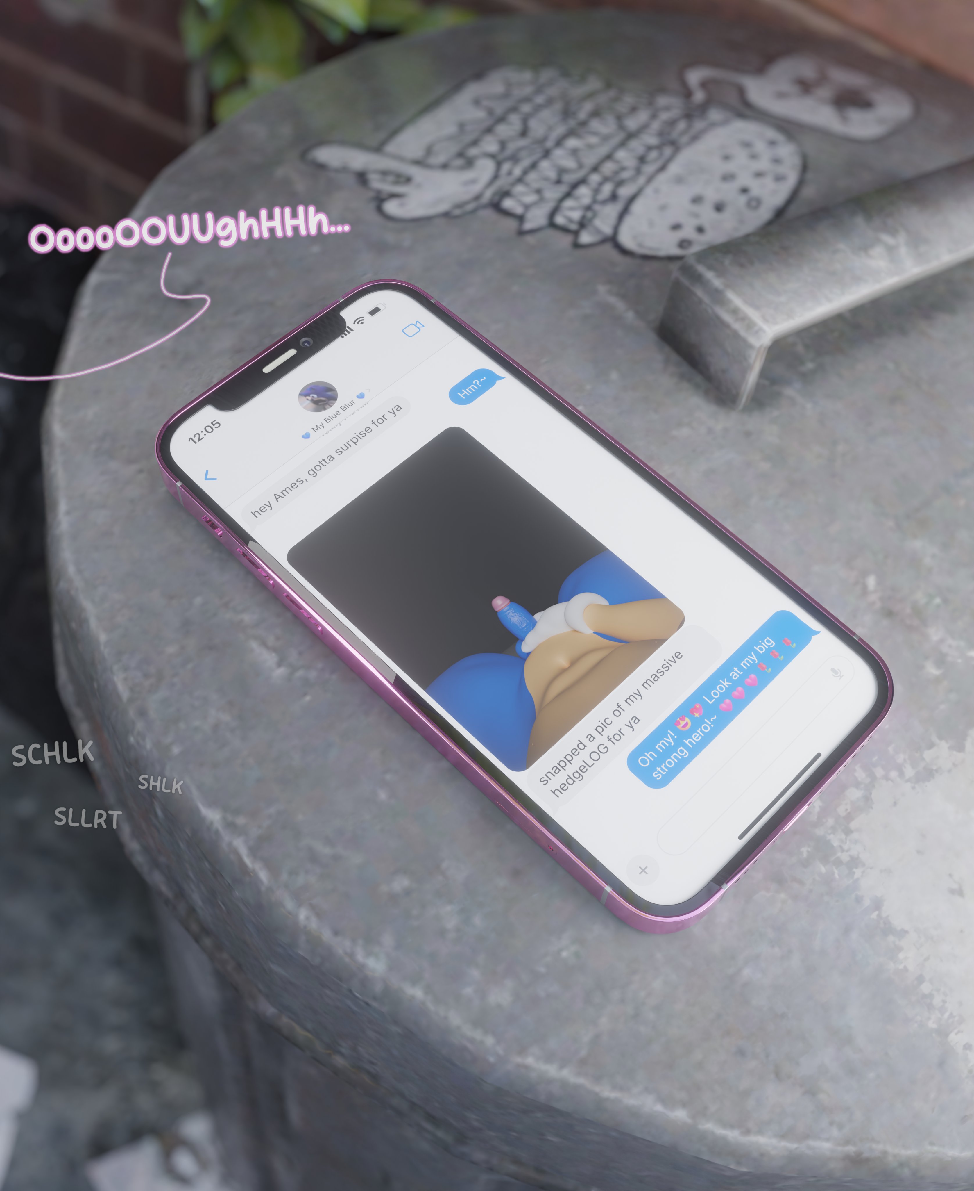 1boy, 1girls, 3d, aidenz, alley, alleyway, amy rose, blue body, blue skin, cheating, cheating girlfriend, cuck, cucked, cuckold, offscreen character, offscreen female, offscreen masturbation, phone, phone screen, prelude, prelude to sex, selfie, small penis, sonic (series), sonic the hedgehog, sonic the hedgehog (series), trash can, uncle aiden