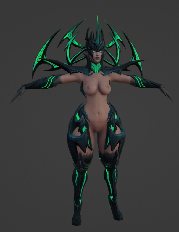 blender blender_(software) breasts female female_only hela hela_(marvel_rivals) marvel marvel_comics marvel_rivals model t-pose