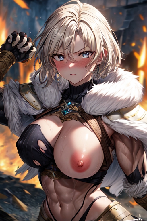 ai_generated battle blush breasts breasts_out dungeons_and_dragons female large_breasts lena_troy medieval monk muscular muscular_arms muscular_female ndsilver059 nipples original original_character solo solo_female solo_focus tagme torn_clothes torn_clothing viking viking_female