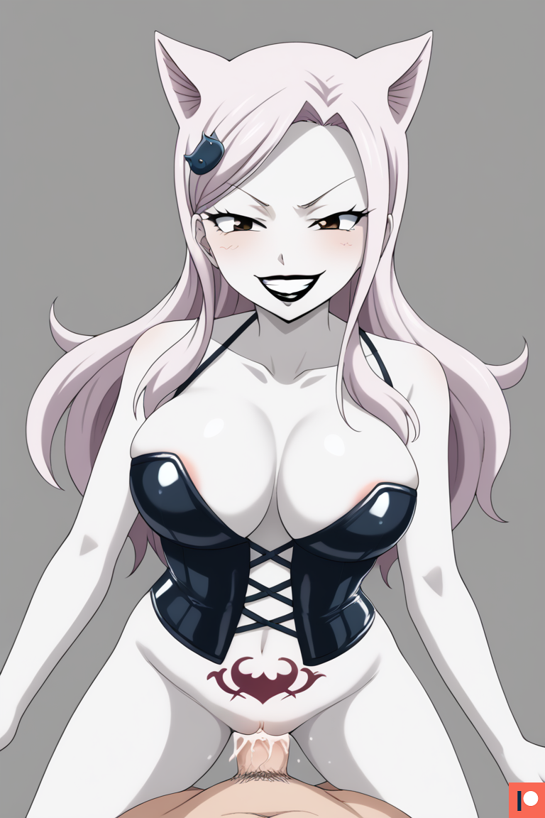 1boy 1girl1boy 1girls ai_generated assertive_female big_breasts black_lipstick breasts brown_eyes carla_(fairy_tail) cat_ears catgirl cleavage corruption corset cowgirl_position cum cum_in_pussy cum_inside evil_grin evil_smile fairy_tail female female_focus hair_clip lipstick long_hair looking_at_viewer male omega_weirdo pale_skin pale_skinned_female patreon pov pubic_tattoo rock_of_succubus sex smile solo_focus straddling straight vaginal_penetration white_hair white_skin womb_tattoo