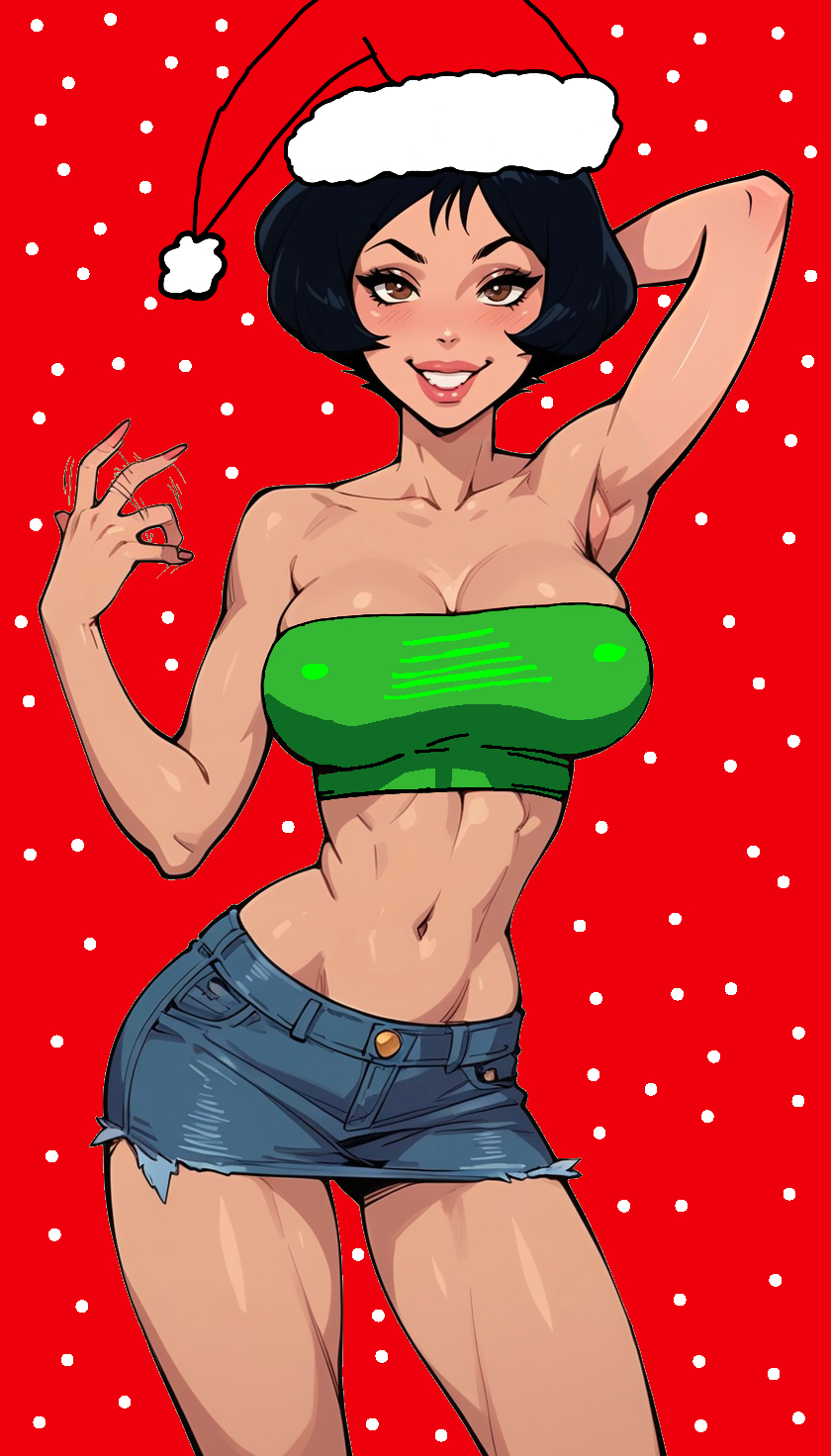 ai_generated alex_(totally_spies) female female_only paulinebabe santa_hat totally_spies