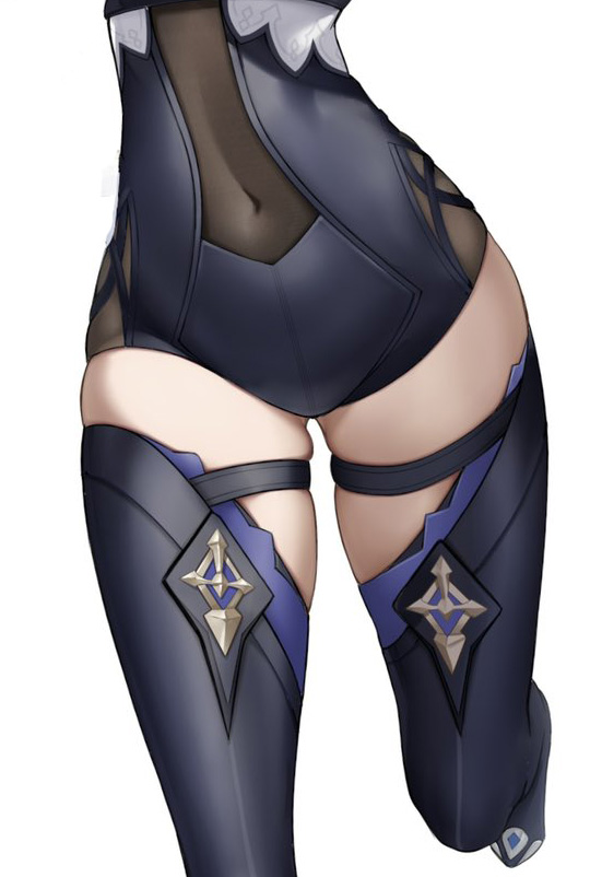 1girls ass_visible_through_thighs bangs bodystocking close-up eula_(genshin_impact) genshin_impact low_angle midriff navel seductive_pose see-through see-through_clothing see_through stockings stomach terebi_(shimizu1996) thick_thighs thigh_highs thigh_strap thighhighs thighs tights voluptuous