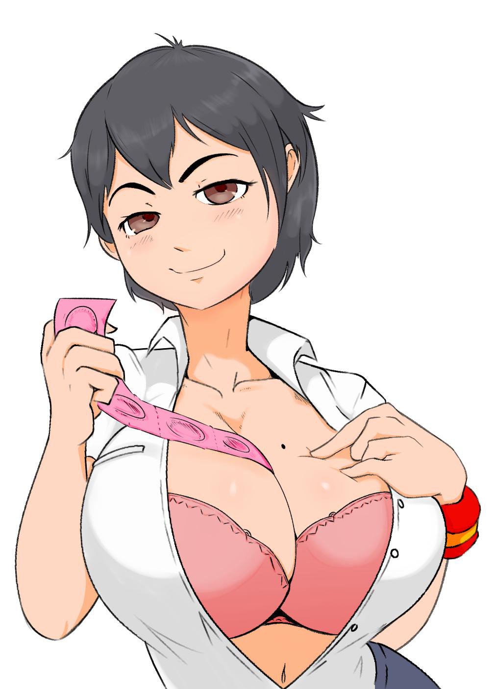 big_breasts black_hair coquette female female_focus female_only light-skinned_female light_skin mole spain spanish_flag tomboy vox_chan white_skin yellow_eyes