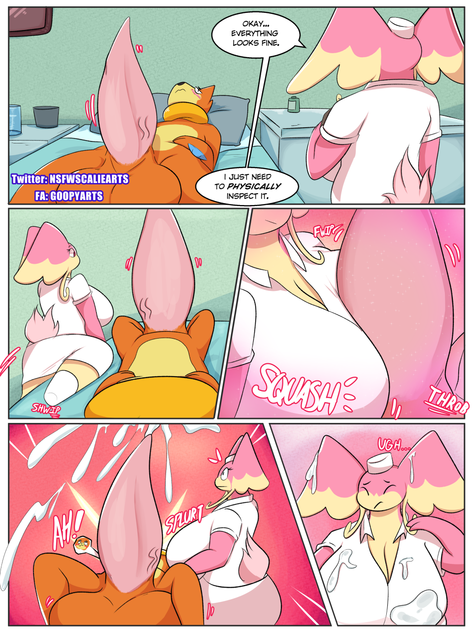 3:4 anthro audino big_breasts breasts comic female goopyarts hi_res huge_breasts hyper hyper_breasts nintendo nurse pokémon_(species) pokemon raina video_games