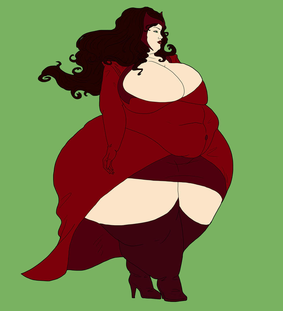 1girls bbw belly big_belly big_breasts breasts cleavage fat female female_only huge_breasts marvel marvel_comics morbidly_obese obese overweight scarlet_witch solo thejiggly wanda_maximoff weight_gain