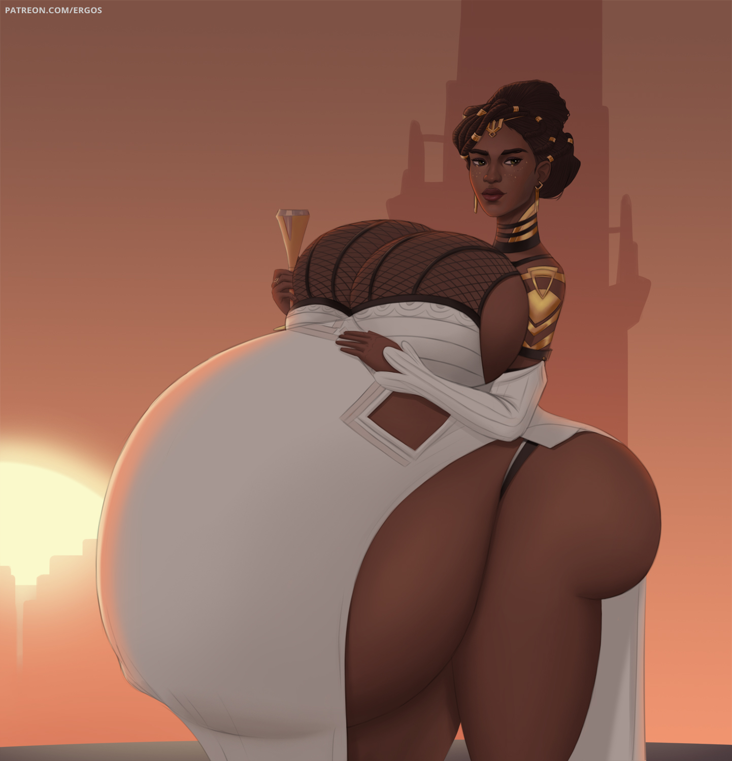 1girls, after vore, arcane, ass, belly, big ass, big belly, big breasts, big butt, breasts, dark skin, dark-skinned female, ergos, female, huge belly, huge breasts, hyper ass, hyper breasts, hyper pregnancy, league of legends, mel medarda, pregnant, pregnant belly, pregnant female