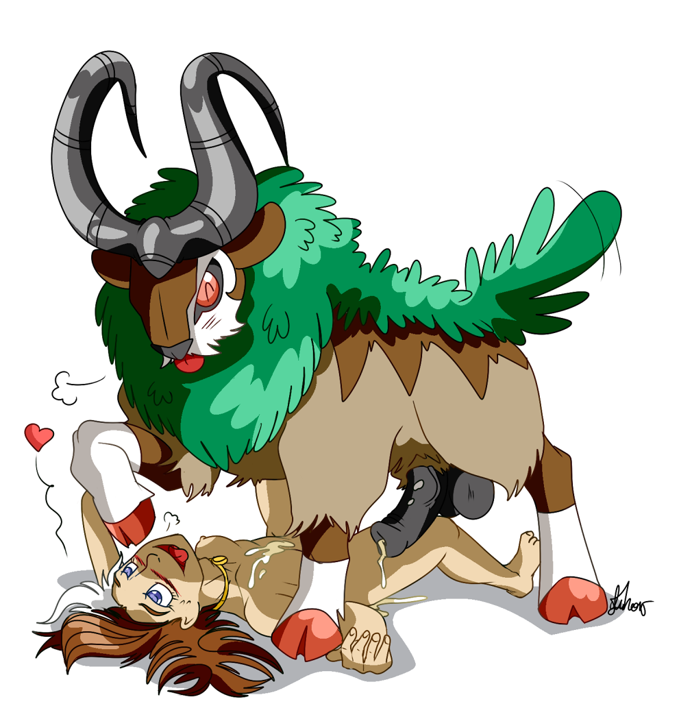 anthro bestiality furry gogoat hooves horsecock medium_breasts nelsonnoir open_mouth pokemon pokemon_xy pokephilia tail tongue_out wagging_tail