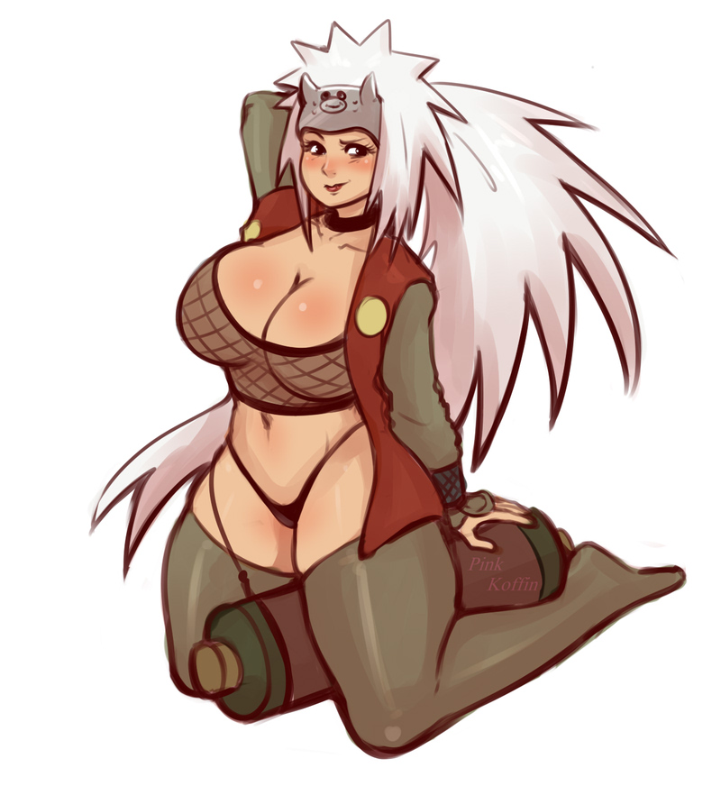 1girls, big breasts, black panties, black thong, blush, breasts, busty, cleavage, clothed, clothing, female, female focus, female only, fishnet, fishnet shirt, fishnets, forehead protector, g-string, gender transformation, genderswap, genderswap (mtf), jacket, jiraiya, kneeling, large breasts, legwear, light skin, light-skinned female, lips, lipstick, long hair, mature, mature female, milf, naruto, naruto (classic), naruto (series), naruto shippuden, on knees, panties, pinkkoffin, ponytail, pose, posing, red lips, red lipstick, revealing clothes, rule 63, shounen jump, skimpy, solo, solo female, solo focus, spiky hair, stockings, thighhighs, thong, tied hair, transformation, very long hair, voluptuous, white hair