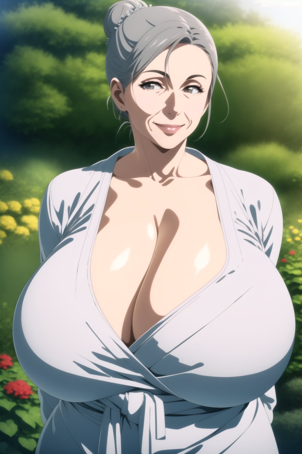ai generated, big breasts, breasts, female, gigantic breasts, gilf, grandmother, huge breasts, mature female, older female, ultrahentaisai