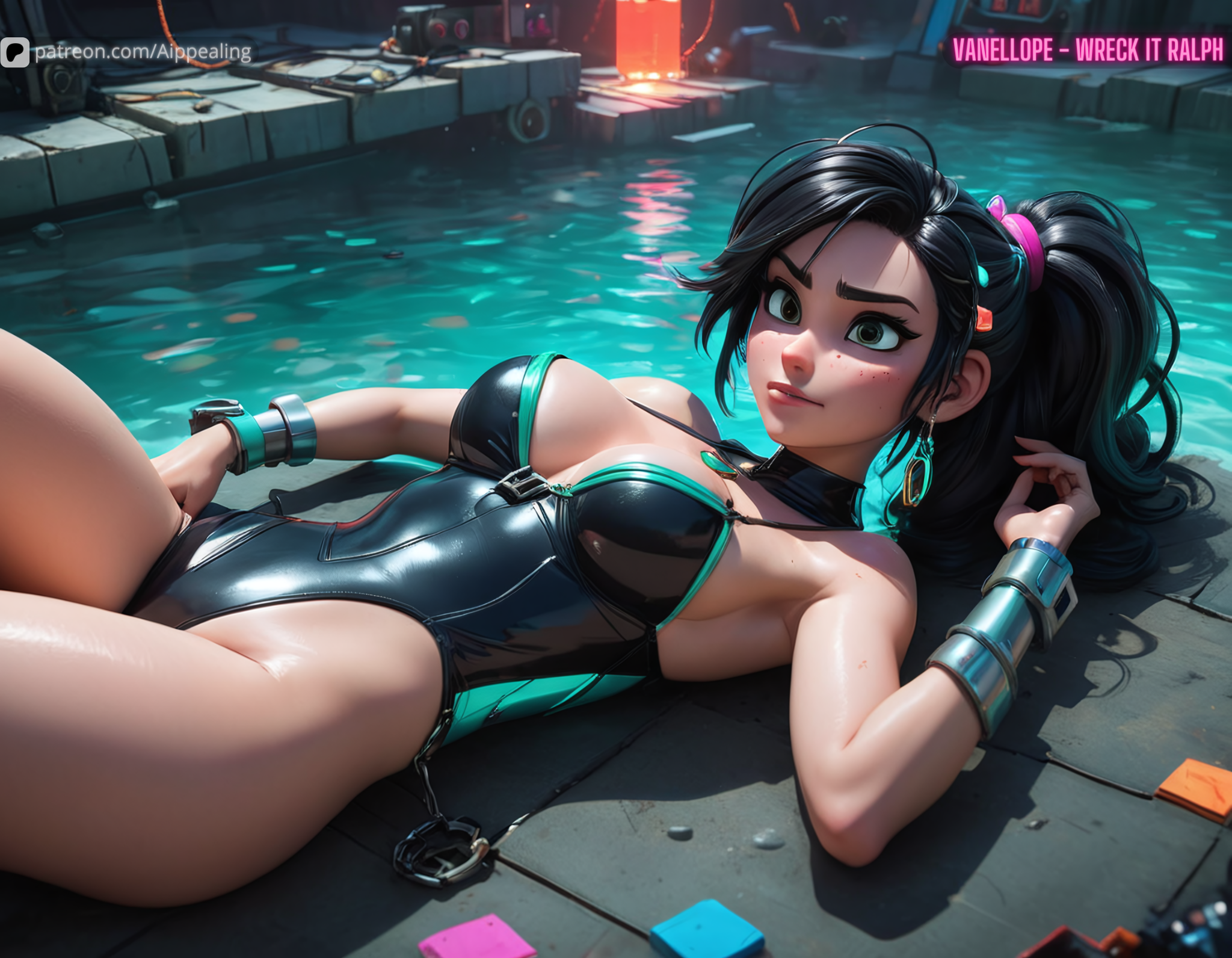 ai generated, aippealing, breasts, disney, female, medium breasts, vanellope, vanellope von schweetz, wreck-it ralph