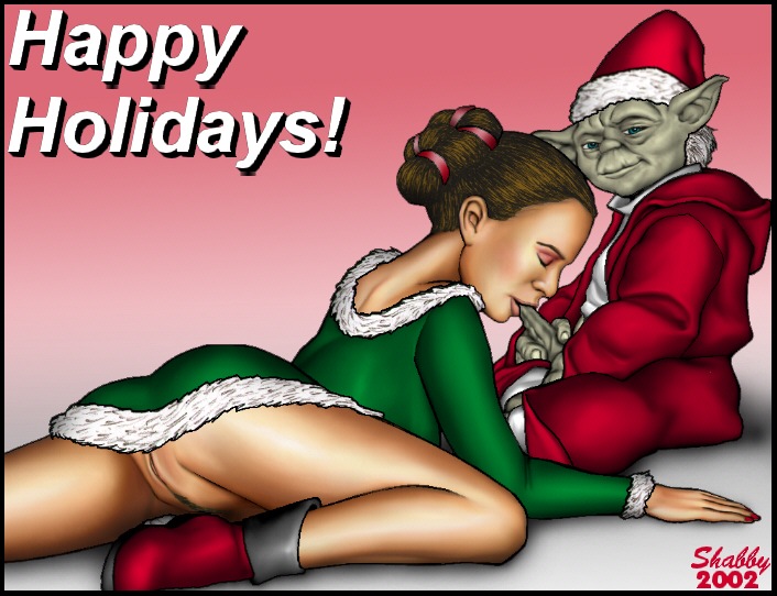 2002 ass christmas dated duo erection female genitals holidays human male male/female mammal oral padme_amidala penis pussy shabby_blue star_wars yoda yoda's_species