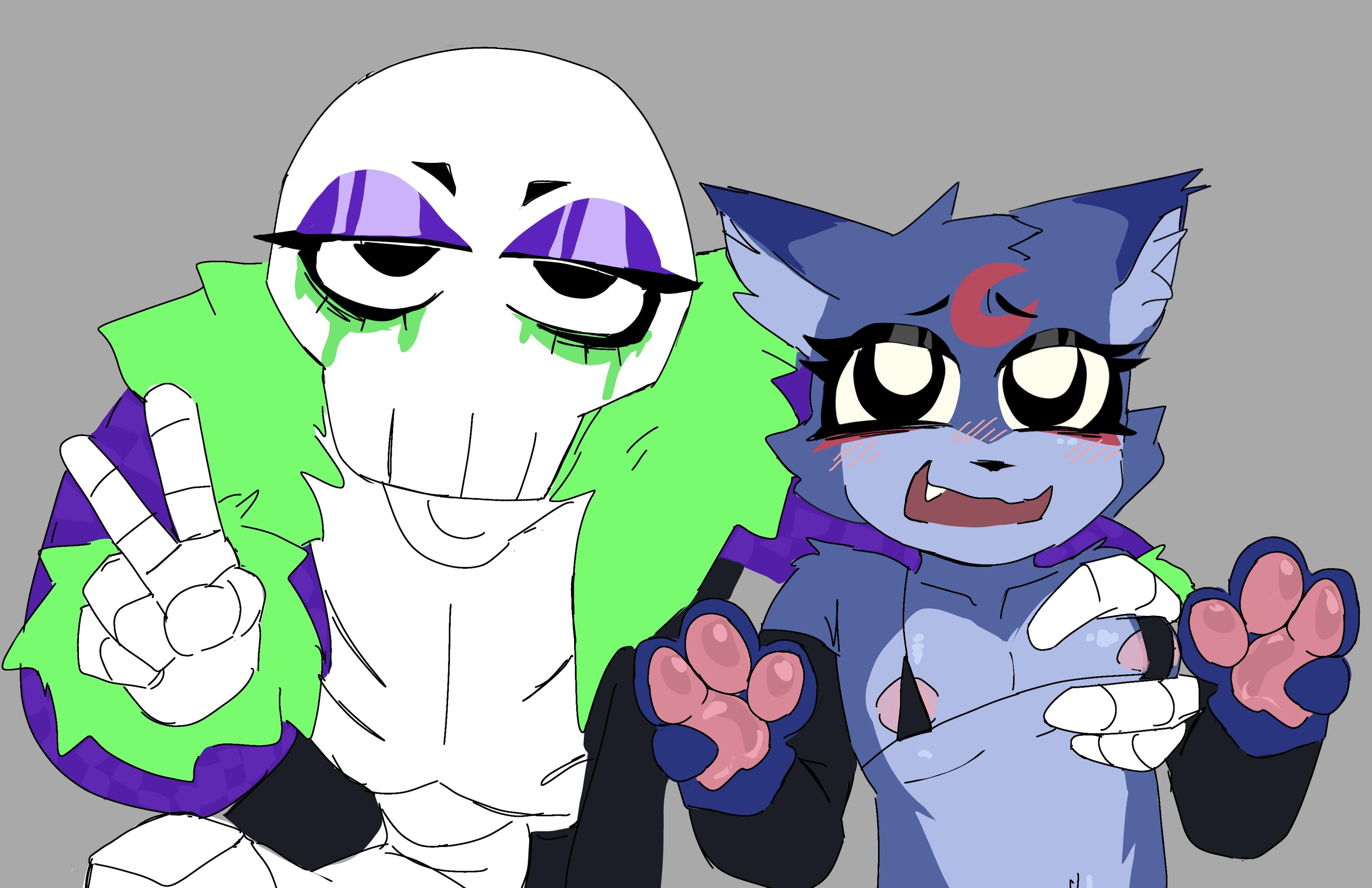 age difference, aged down, blushcrunch studio, dandy's world, dandys world, eclipse (dandy's world), groping breast, lesbian, older female, pageeeeeeee, peace sign, ribecca (dandy's world), roblox, small bikini, small breasts, younger female, yuri