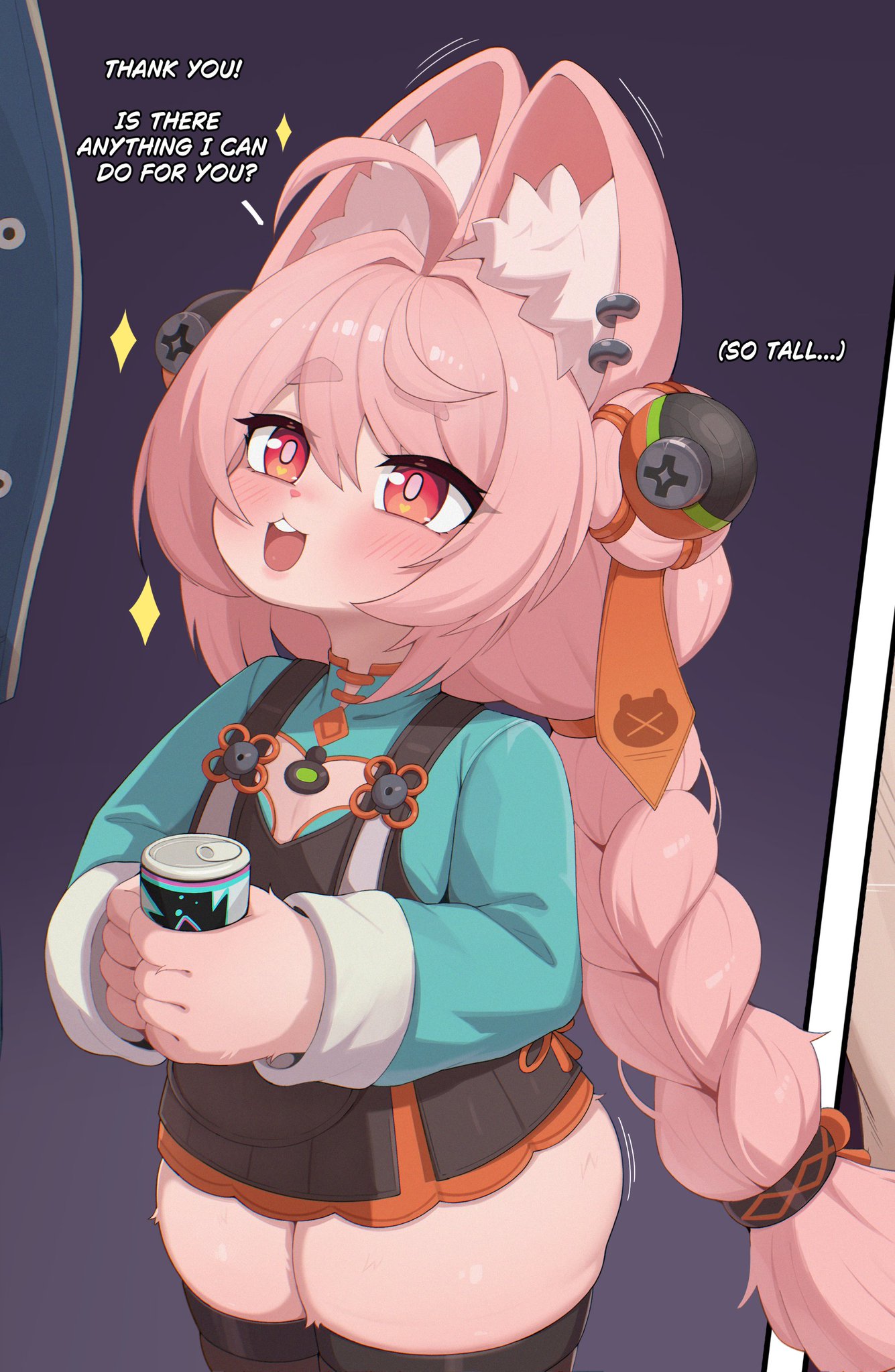 anthro, blush, blushing, cub, doregene, human, male pov, tagme, thighs, wise (zenless zone zero), zenless zone zero, zhao (zenless zone zero)