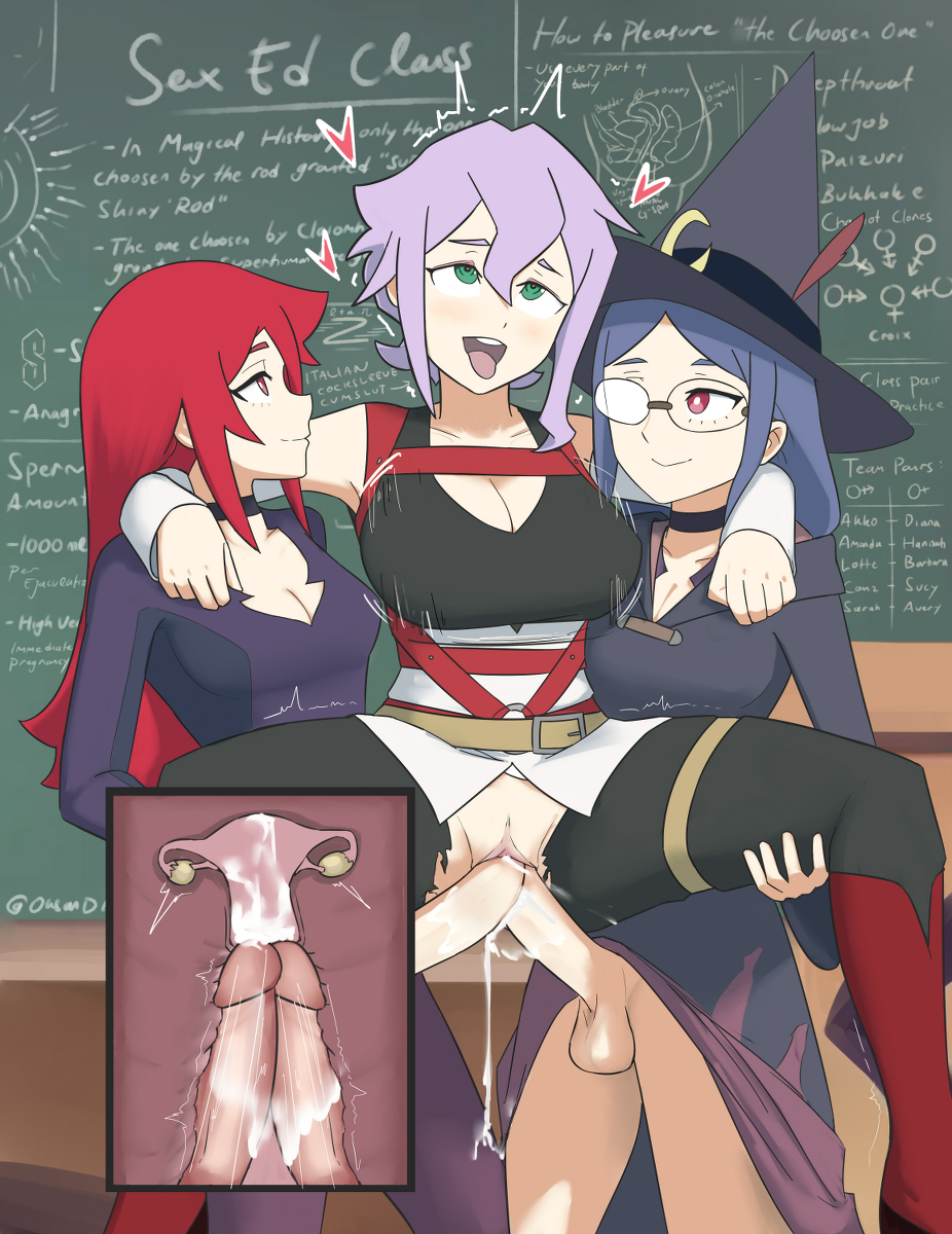 2futas 3girls chariot_du_nord croix_meridies cum cumming double_penetration double_vaginal futa_on_female futanari little_witch_academia oksandio penetration sex shiny_chariot standing_sex tagme ursula_callistis vaginal_penetration x-ray