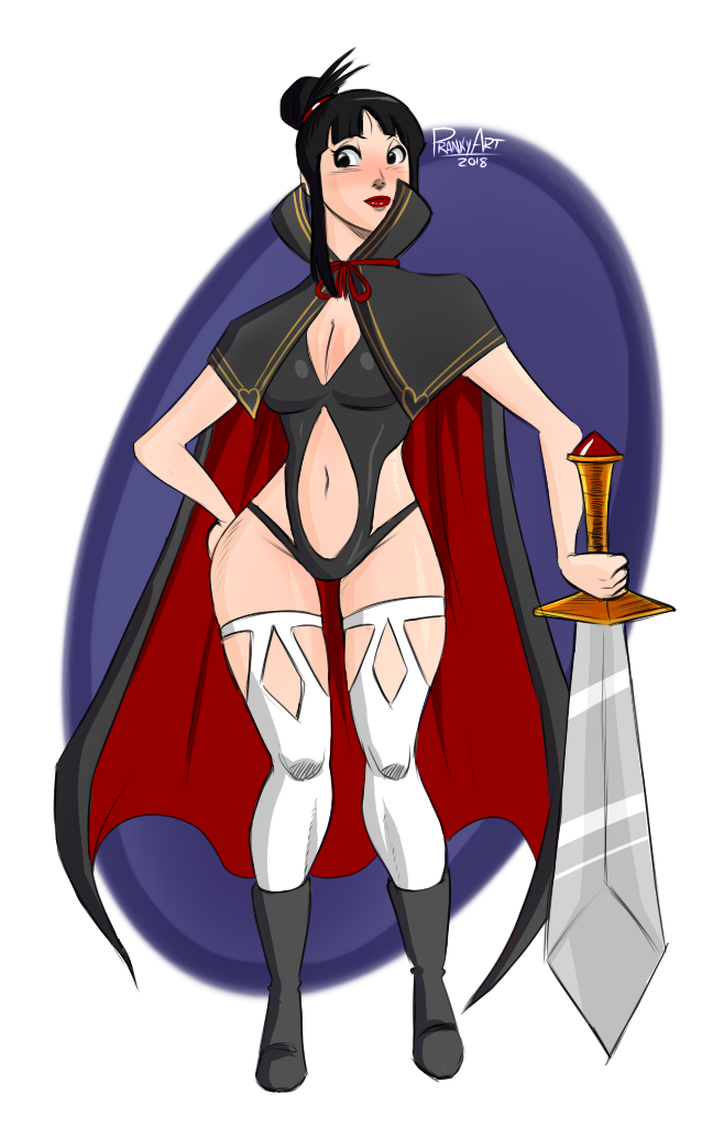 boots breasts cape chichi cosplay dragon_ball dragon_ball_super dragon_ball_z hair_bun nakoruru nakoruru_(cosplay) pranky ribbon samurai_shodown samurai_spirits snk snk_heroines:_tag_team_frenzy stockings sword vampire_costume