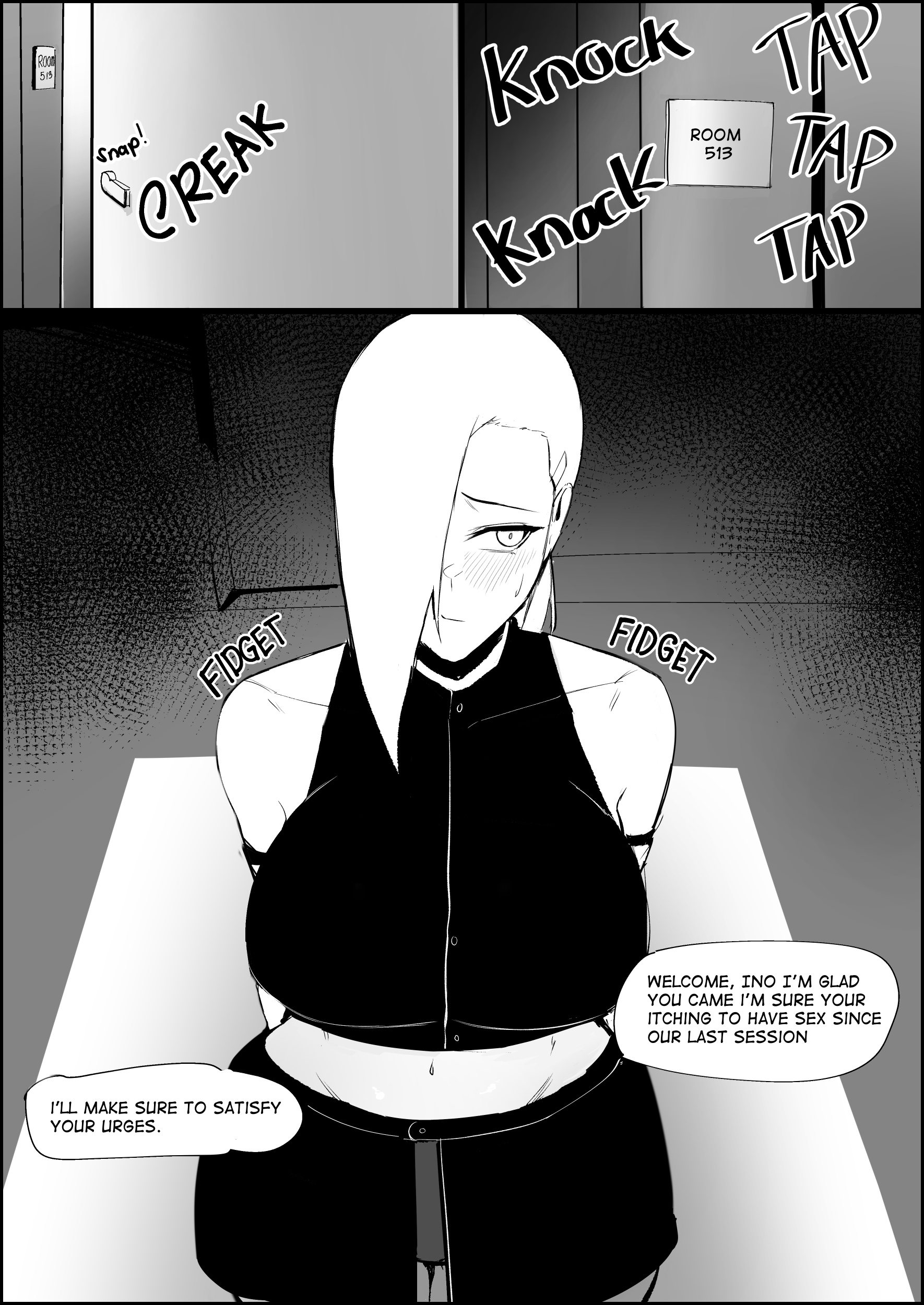 comic, english text, female, ino yamanaka, kisou, monochrome, naruto, naruto (series), naruto shippuden, text