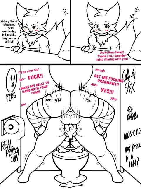 among us, among us reference, artist request, bathroom, bathroom stall, begging, begging for cum, boykisser, boykisser (meme), crewmate (among us), cum in pussy, cum inside, dominant femboy, femboy on female, male/female, offering drink, restroom, restroom stall, silly cat (mauzymice), straight, straight sex, submissive female, thighhighs, vaginal penetration, wall writing