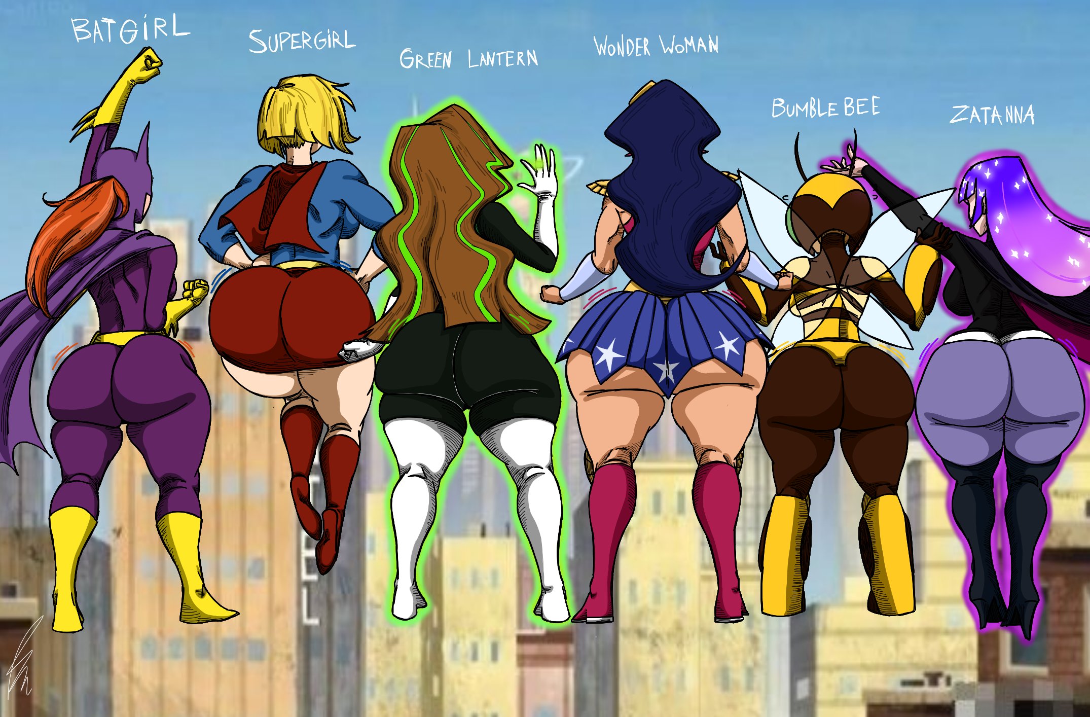 artsbenc, ass, barbara gordon, batgirl, batgirl (barbara gordon), batman (series), bendraws, blonde, blonde female, blonde hair, blonde hair female, blonde-haired female, bumblebee (dc), dc, dc comics, dc super hero girls, diana of themyscira, diana prince, female, female only, green lantern, green lantern (series), green lantern corps, jessica cruz, jessica cruz (shg), kara zor-el, karen beecher, karen beecher (shg), supergirl, superman (series), tagme, wonder woman, wonder woman (series), yellow hair, yellow hair female, zatanna, zatanna zatara