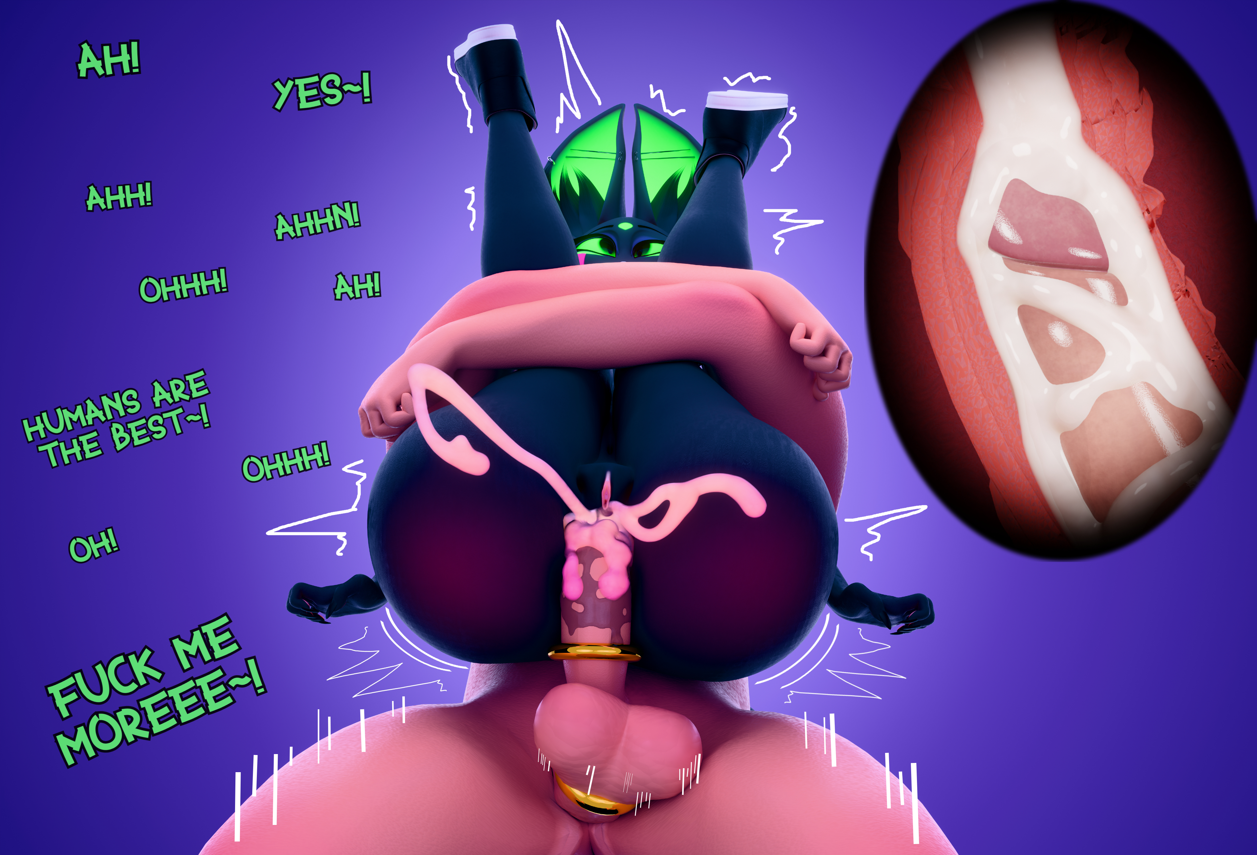 3d, anon, anonymous male, anthro, anthro female, armac104, ass reddened, begging for more, big ass, big balls, big penis, blender, cat humanoid, cross eyed, cum inside, dick accessories, doublestuffed, english text, faceless male, fucked senseless, full nelson, human, human dominating, human dominating anthro, human is better, human on anthro, human supremacy, lots of cum, male on anthro, male penetrating female, moaning, moaning in pleasure, motion lines, samzan (modeler), thrusting hard, thrusting into ass, thrusting up, velvet (arzyparzy), x-ray, you