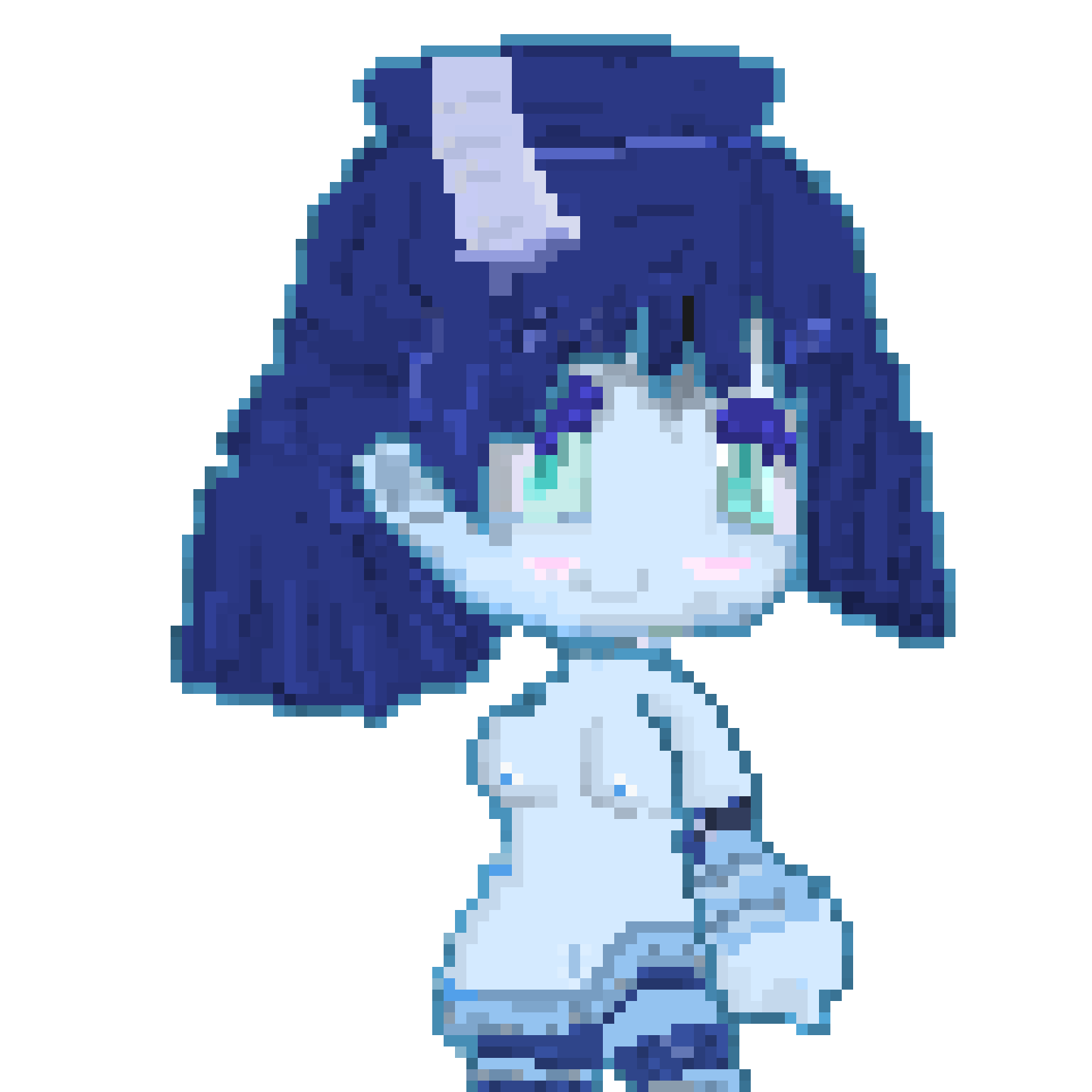 blue_eyes chibi frankelda frankelda's_book_of_spooks ghost_girl naked pixel_art