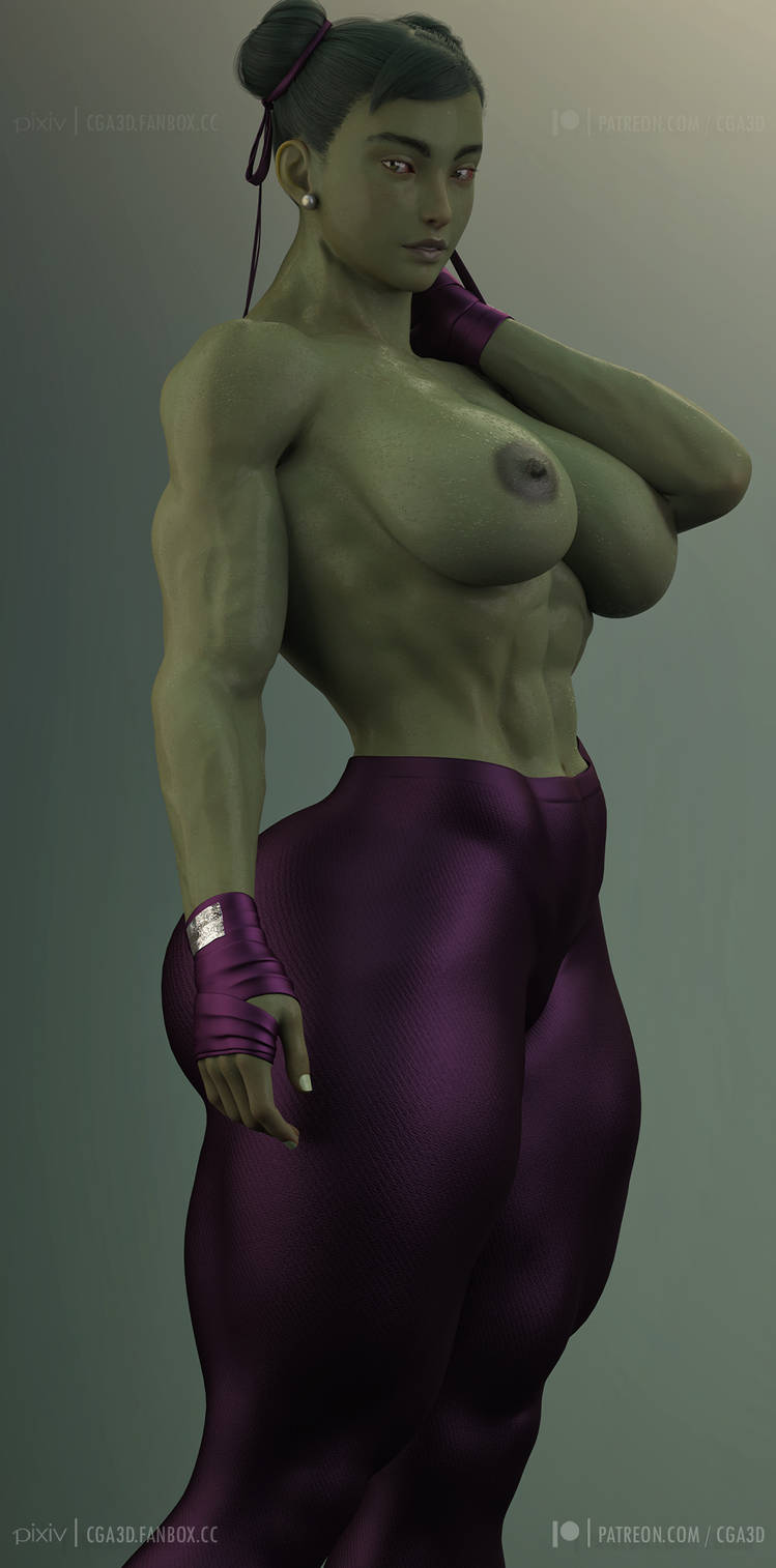 1girls 3d abs alternate_version_available ass avengers big_ass big_breasts breasts bubble_ass bubble_butt capcom cga3d chun-li cosplay crossover_cosplay curvaceous curvy curvy_female curvy_figure erotichris female female_only fully_clothed fusion fusion_character green_eyes green_hair green_lipstick green_skin hair_buns hi_res large_breasts looking_at_viewer marvel marvel_comics marvel_vs._capcom muscular muscular_female patreon_username she-hulk she-hulk_(cosplay) solo street_fighter street_fighter_6 thick_ass thick_thighs tight_clothing tights toned_legs topless topless_female twitter_username voluptuous voluptuous_female wide_hips