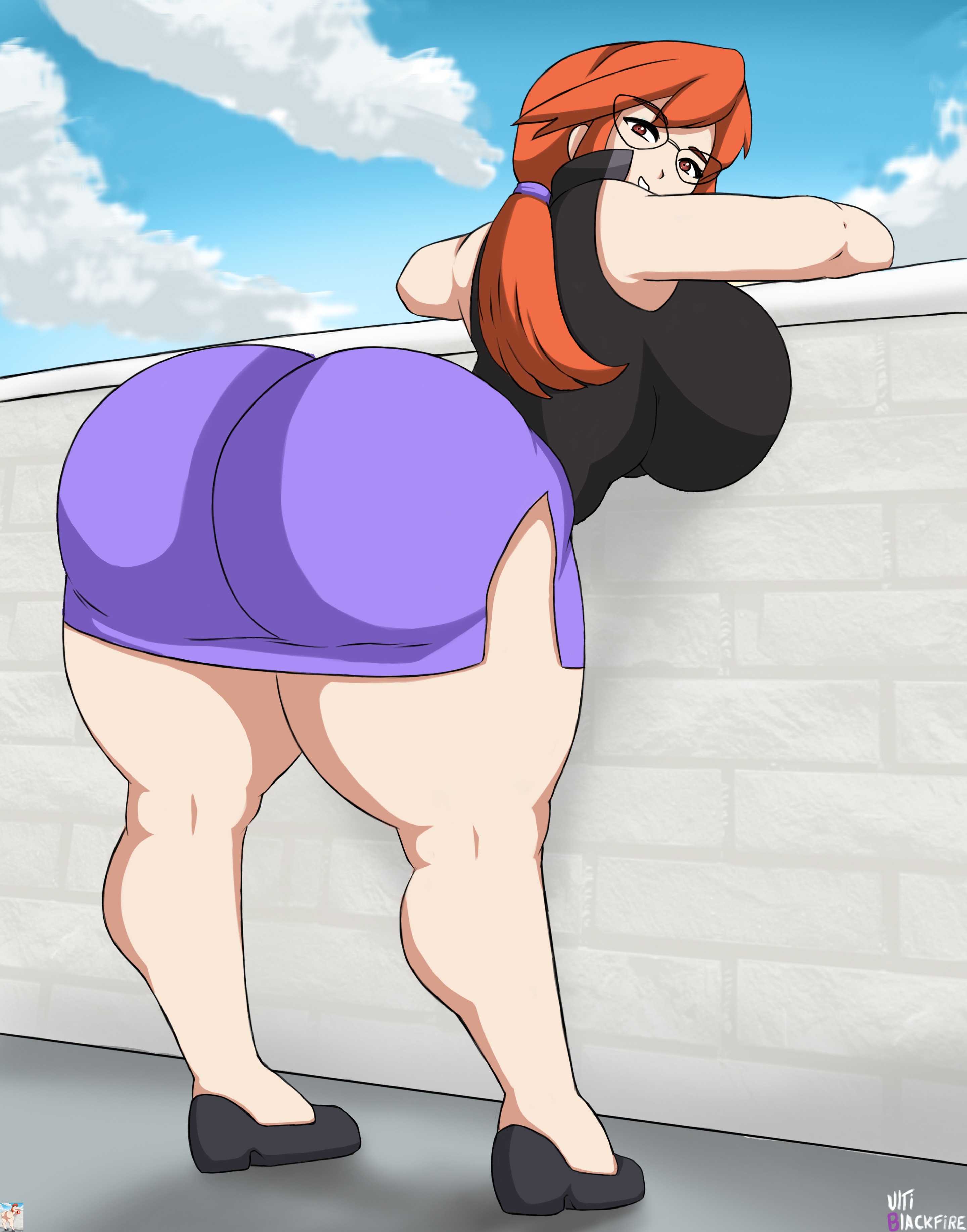 1girls, 2021, absurd res, alternate ass size, alternate body type, alternate breast size, artist name, ass, bent over, big ass, big breasts, big butt, breasts, bubble ass, bubble butt, busty, curvaceous, curvy, curvy body, curvy female, curvy figure, detailed background, digital media (artwork), female, female focus, female only, from behind, glasses, hair tie, hi res, hourglass figure, huge ass, huge breasts, huge butt, large breasts, light skin, light-skinned female, looking at viewer, looking back, lorelei (pokemon frlg), lorelei (pokemon), nintendo, orange hair, outside, pokemon, pokemon rgby, red eyes, round ass, seductive, signature, skirt, smelly ass, smile, solo, solo female, thick ass, thick thighs, ultiblackfire, voluptuous, wide hips