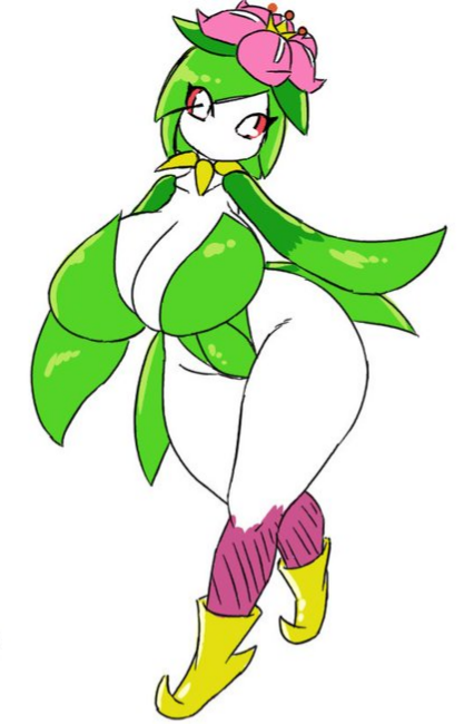 big_breasts breasts female flora_fauna hisuian_lilligant immortalstar lilligant nintendo pokémon_(species) pokemon pokemon_legends:_arceus pokemon_only regional_form_(pokémon) thick_thighs video_games wide_hips