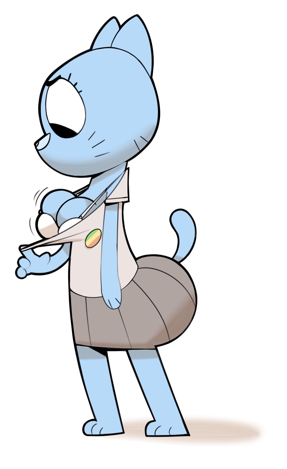 big_breasts breasts feline female furry nicole_watterson rattiesteps tagme the_amazing_world_of_gumball